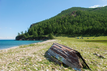 old boat on the beach
