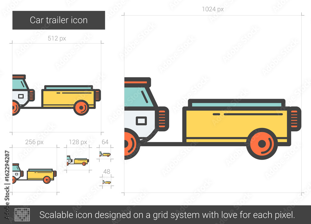 Canvas Prints Car trailer line icon.