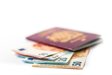 UK passport with Euro Currency