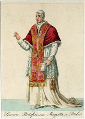 Fototapeta na wymiar Pope Wearing Mozzetta. Date: 1833