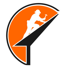 couvreur toiture logo vecteur