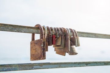 Old rusty padlocks