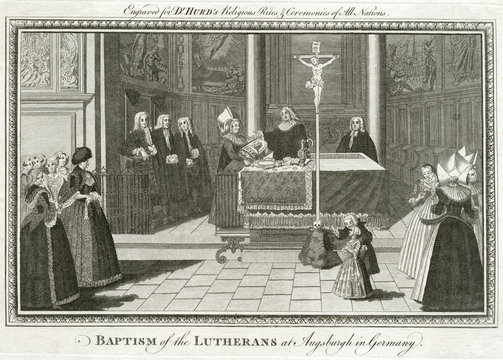 Lutheran Baptism  German. Date: Circa 1740