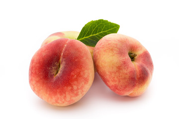 Naklejka na ściany i meble Peach. Fruit with isolated on white background.