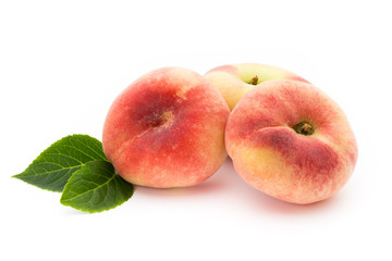 Peach. Fruit with isolated on white background.