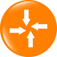 arrow set on web icon (button) . Trendy flat style sign isolated on white background