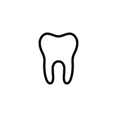 thin line tooth icon on white background