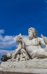 Statue Le Tibre in Tuileries Garden in Paris