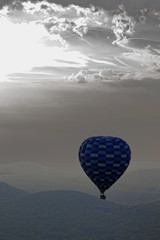 
Balloon in the air, Above the volcano, Auvergne , France 