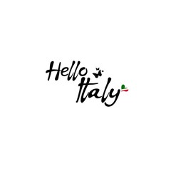 Hello Italy. Hand drawn lettering and modern calligraphy