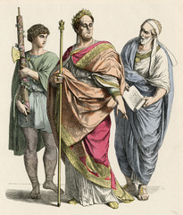 Ancient Romans -- Lictor  Emperor and Nobleman. Date: BCE - obrazy, fototapety, plakaty