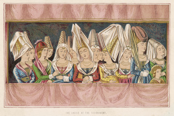 Ladies at Tournament. Date: second half 15th century