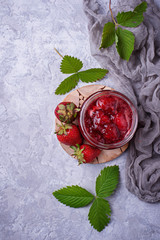 Strawberry jam in jar