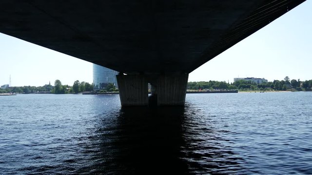 Under the Vansu Bridge in Riga, Latvia