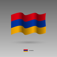 Armenia flag. Official colors and proportion correctly. High detailed vector illustration. 3d and isometry. EPS10