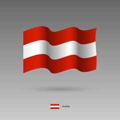 Austria flag. Official colors and proportion correctly. High detailed vector illustration. 3d and isometry. EPS10