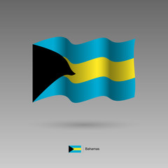 Bahamas flag. Official colors and proportion correctly. High detailed vector illustration. 3d and isometry. EPS10