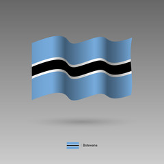 Botswana flag. Official colors and proportion correctly. High detailed vector illustration. 3d and isometry. EPS10