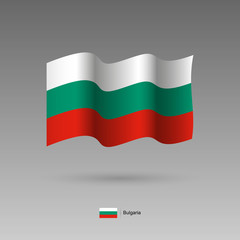 Bulgaria flag. Official colors and proportion correctly. High detailed vector illustration. 3d and isometry. EPS10