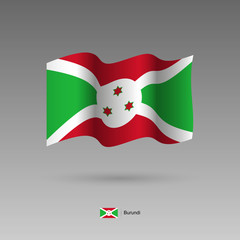 Burundi flag. Official colors and proportion correctly. High detailed vector illustration. 3d and isometry. EPS10