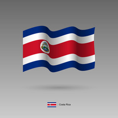 Costa Rica flag. Official colors and proportion correctly. High detailed vector illustration. 3d and isometry. EPS10