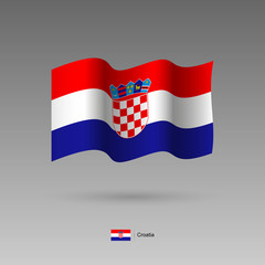 Croatia flag. Official colors and proportion correctly. High detailed vector illustration. 3d and isometry. EPS10