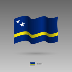 Curacao flag. Official colors and proportion correctly. High detailed vector illustration. 3d and isometry. EPS10