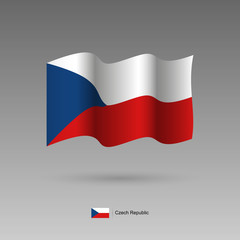Czech Republic flag. Official colors and proportion correctly. High detailed vector illustration. 3d and isometry. EPS10