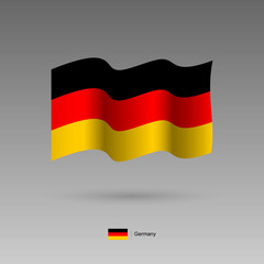 Naklejka premium Germany flag. Official colors and proportion correctly. High detailed vector illustration. 3d and isometry. EPS10