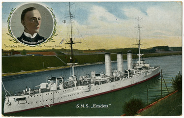Emden' Postcard. Date: 1914