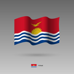 Kiribati flag. Official colors and proportion correctly. High detailed vector illustration. 3d and isometry. EPS10
