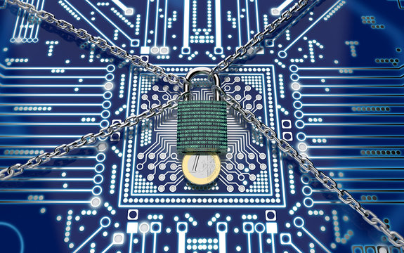 malware attack concept padlock with money