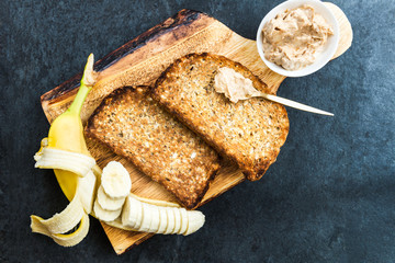 Toasts from Wholewheat Bread with Peanut Butter