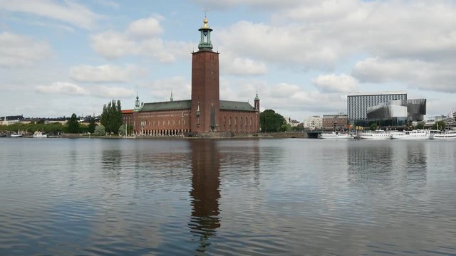 Tilt from Stockholm City Hall building in Sweden