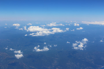 Fototapeta premium Aerial view of the earth from an airplane