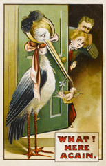 Obraz na płótnie Canvas Stork Brings Baby 1912. Date: 1912