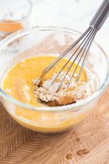 MIxing baking ingredients in a bowl