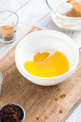 MIxing baking ingredients in a bowl