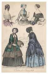 Fototapeta na wymiar Costume January 1849. Date: 1849