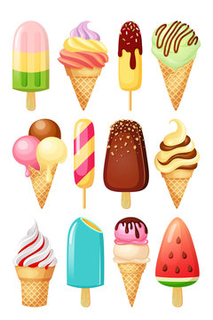 Ice cream. Vector illustration isolated on white background