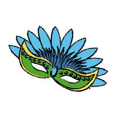 brazilian carnival mask feathers celebration image vector illustration