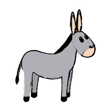cute mule manger character design vector illustration