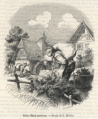 Miller - Water Mill - 19th century. Date: 1853