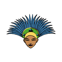 beautiful young samba dancer in stage costume vector illustration