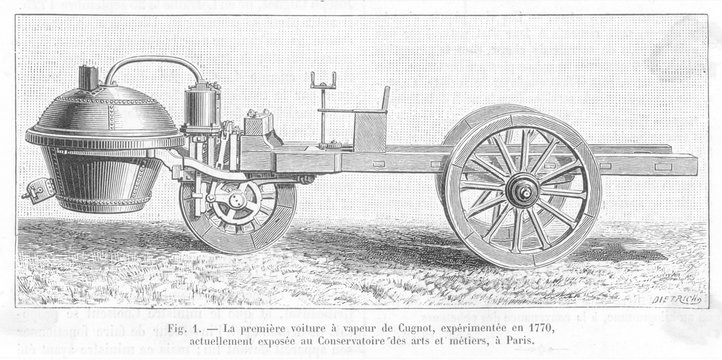 Cugnot's Steam Carriage. Date: 1770