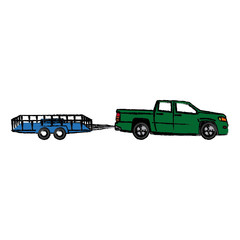 pickup truck trailer cargo shipping image vector illustration