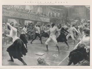 Women Fencing 1902. Date: 1902