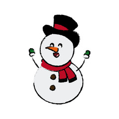 christmas snowman with hat and scarf character decoration