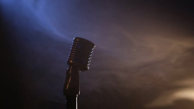 Microphone in clouds of smoke