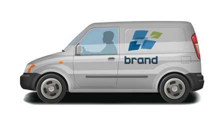 Car, vehicle, van icon. Delivery, cargo transportation, transport, traffic identity. Vector illustration